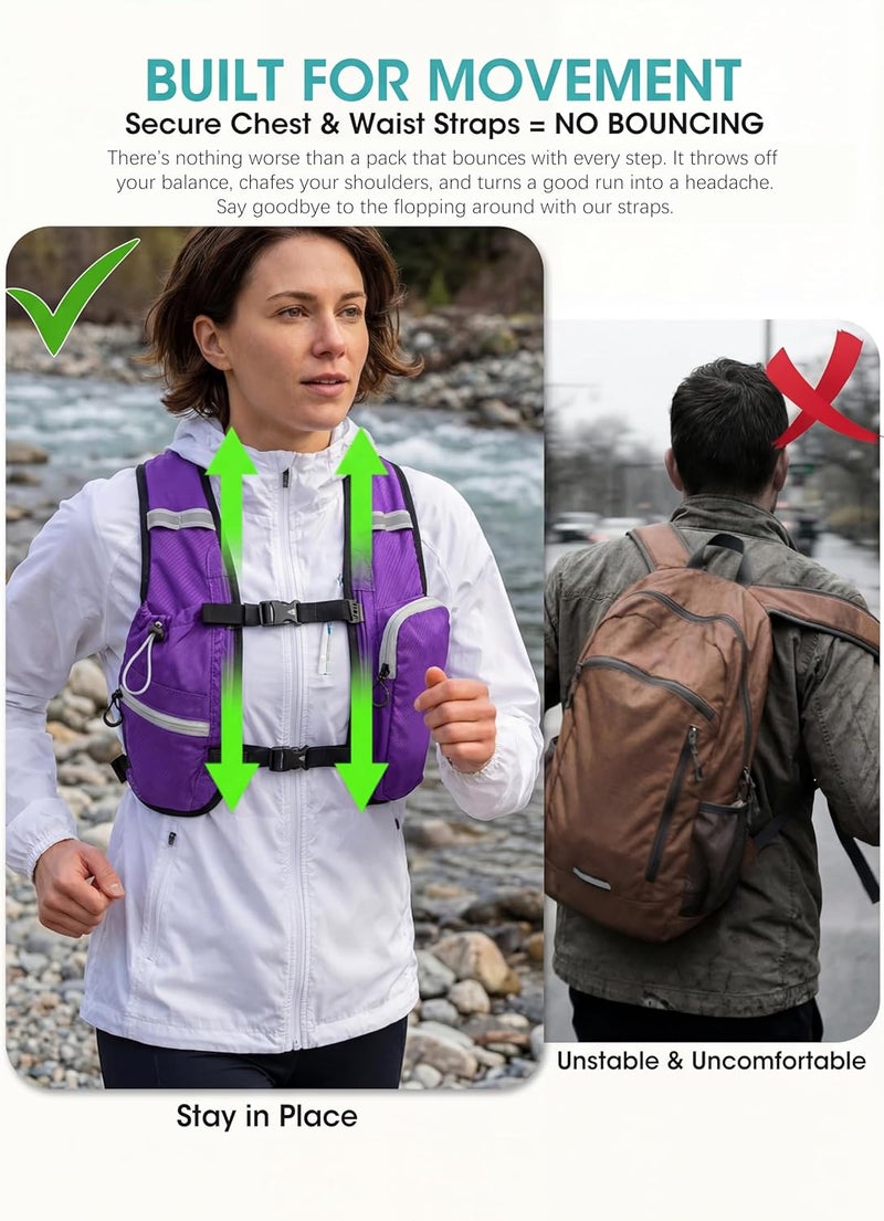 VPBAGE Store Foldable Small Hiking Backpack with 3 Strap Pockets – Lightweight 300D Spill-proof Daypack for Men Women – Packable Small Travel Backpack with Chest Strap & Trekking Pole Holder – Durable Outdoor Bag - Image 3